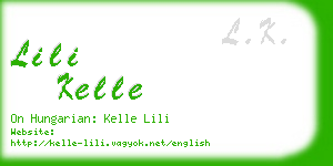 lili kelle business card